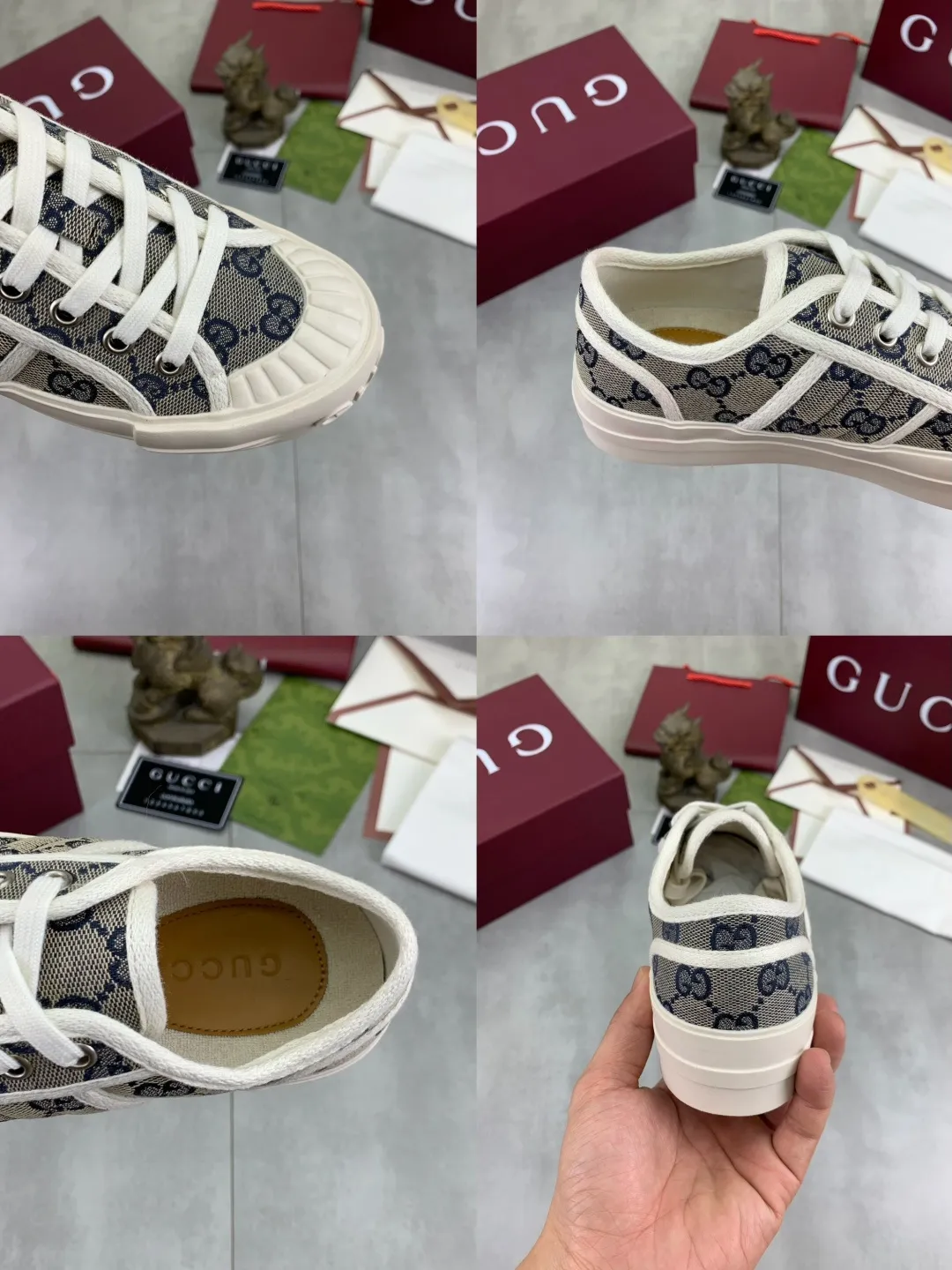 Men's shoes 💰P480 New Gucci thick-soled cloth shoes for women, high-quality version with logo patterned cloth surface, 5mm thick sole, ultra-light shoes, versatile and comfortable.  Fabric: Versatile floral fabric Lining: Versatile canvas Feet: Towel fabric Code number: 35-41 (41 customized) Packaging: Original packaging